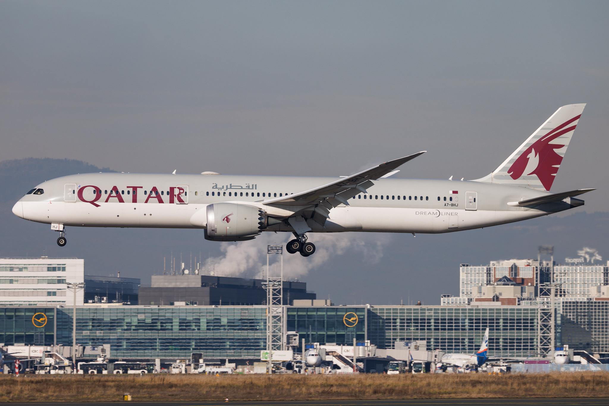 Frankfurt Airport: Qatar Airways (QR / QTR) | Boeing 787-9 Dreamliner B789 | A7-BHJ | MSN 64212
