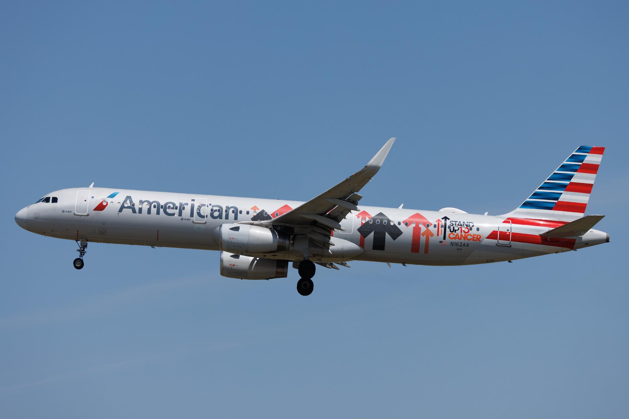 Los Angeles International Airport: American Airlines (AA / AAL) | Livery: Stand up to Cancer Livery | Airbus A321-231 A321 | N162AA | MSN 06621