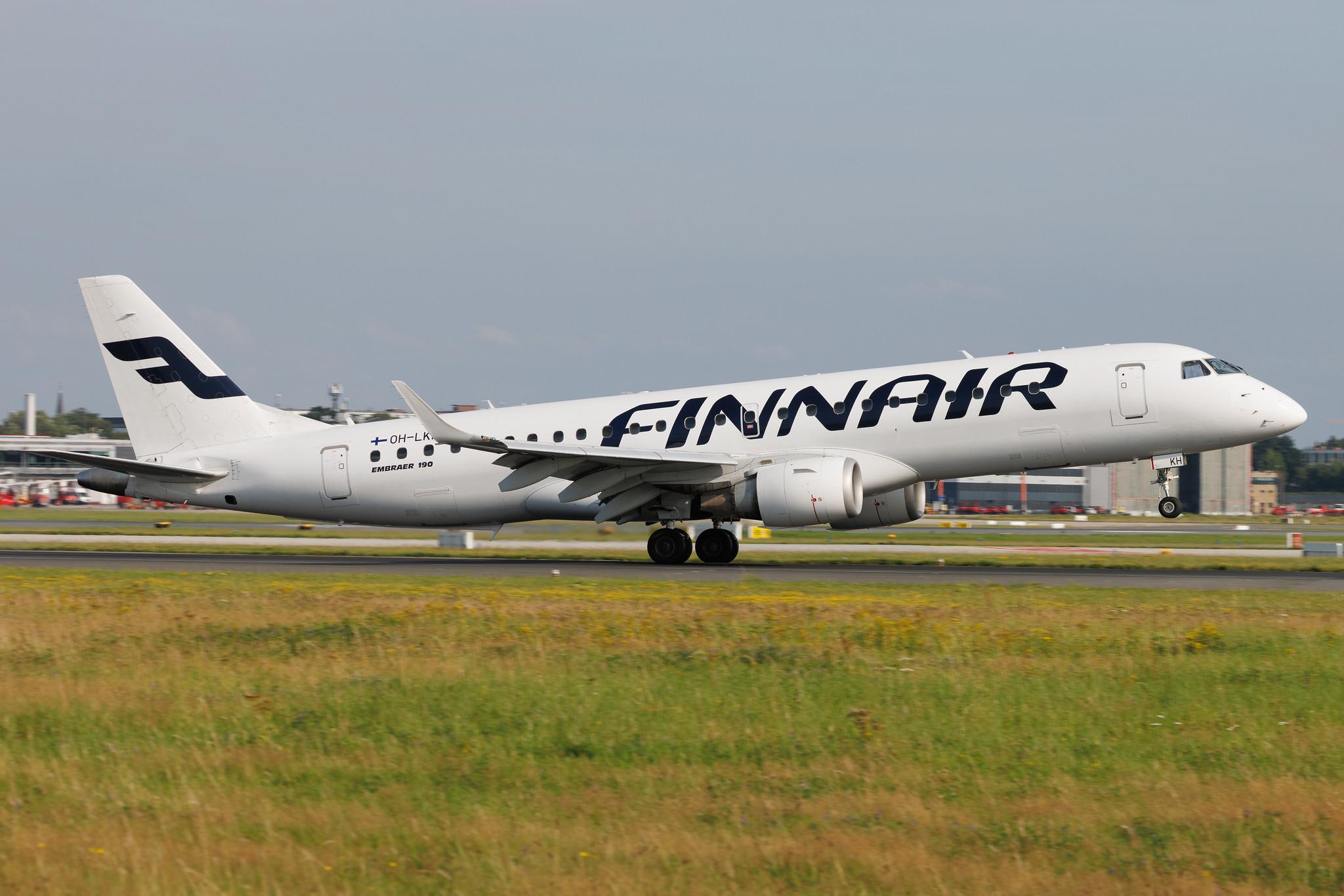 Hamburg Airport: Finnair (AY / FIN) | Operator: NORRA | Embraer E190LR E190 | OH-LKH | MSN 19000086