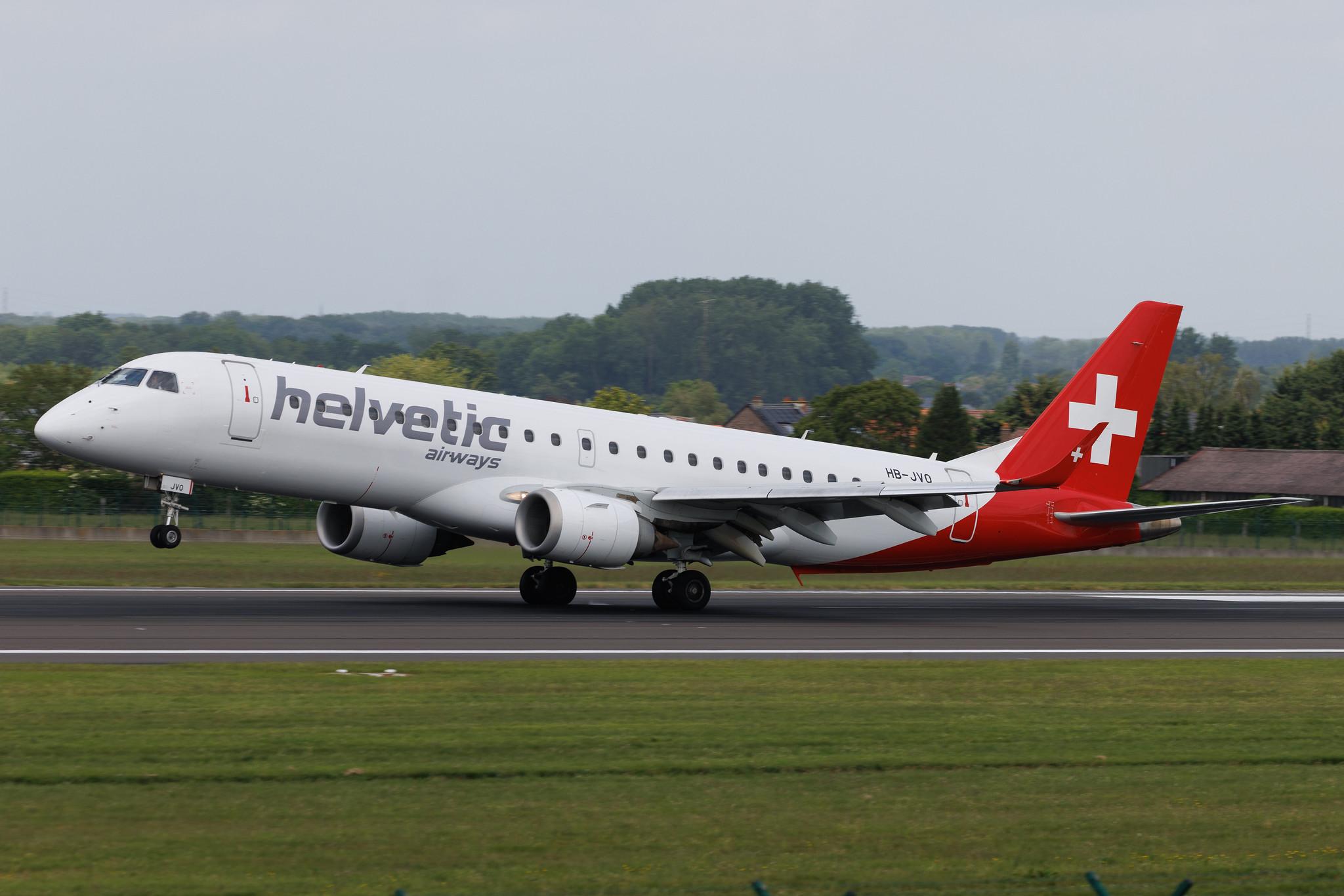 Brussels Airport: Helvetic Airways (2L / OAW) | Embraer E190LR E190 | HB-JVO | MSN 19000294