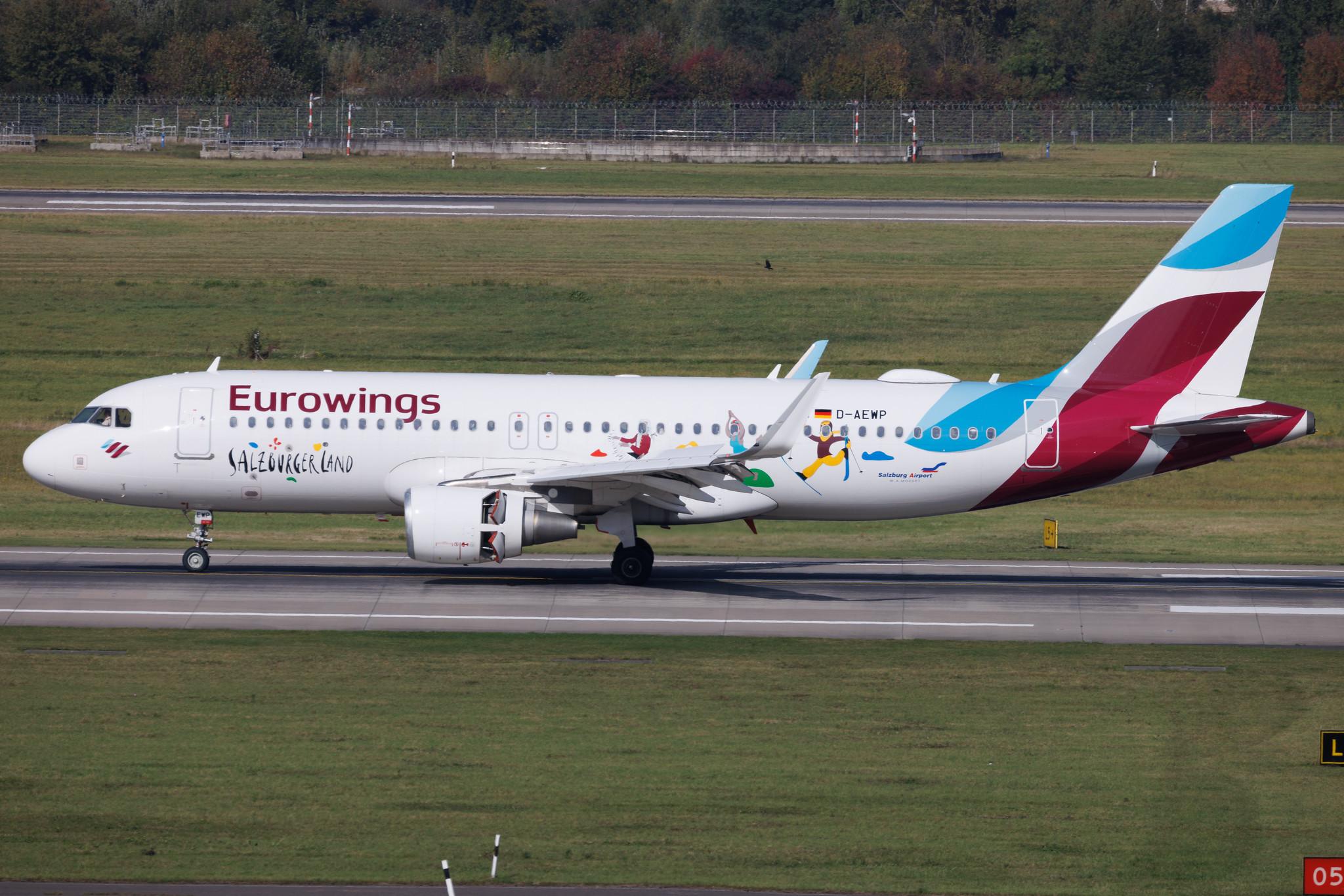 Düsseldorf Airport: Eurowings (EW / EWG) | Livery: Salzburger Land Livery | Airbus A320-214 A320 | D-AEWP | MSN 7377