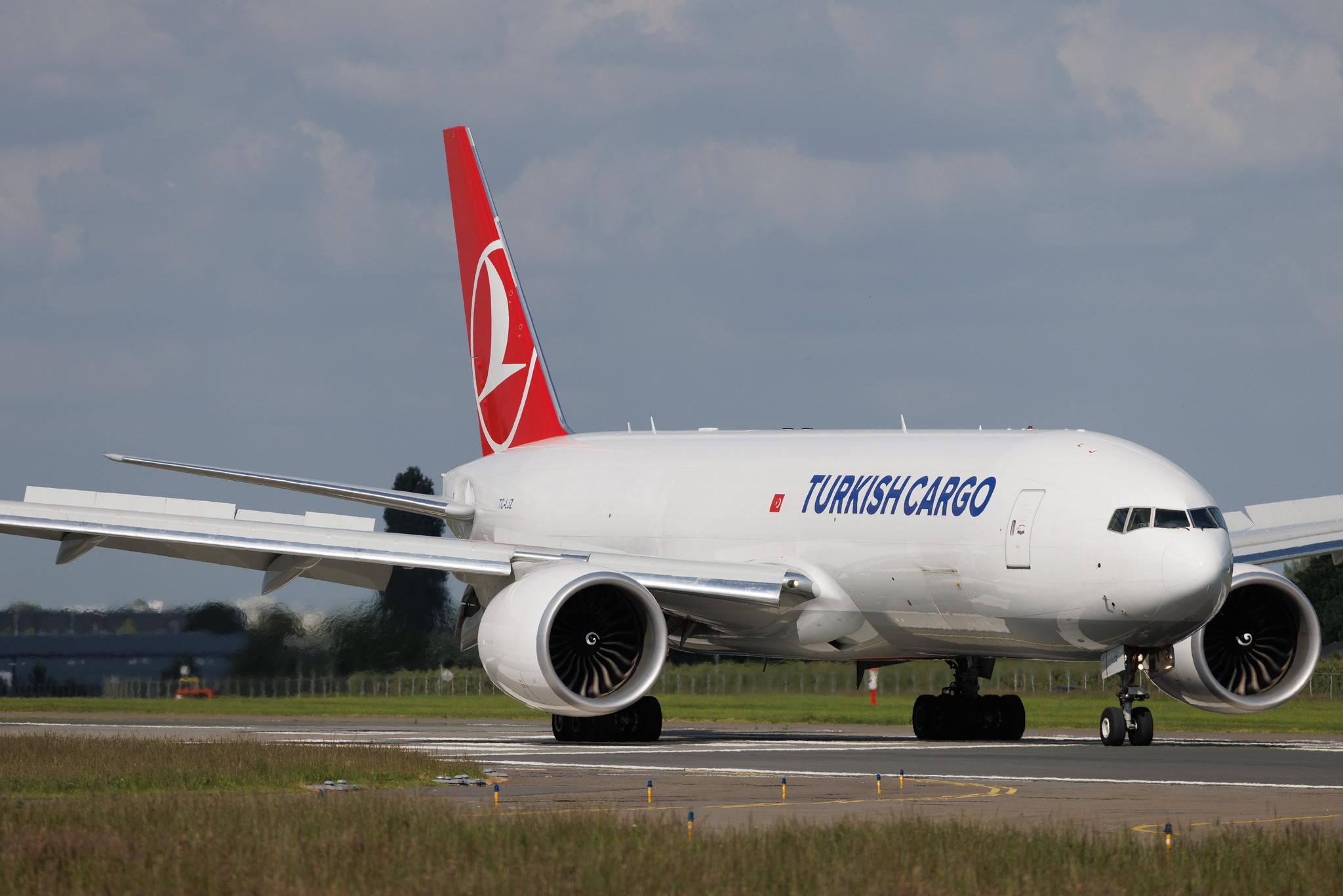 Maastricht Aachen Airport: Turkish Cargo (TK / THY) | Operator: Turkish Airlines | Boeing 777-F B77L | TC-LJZ | MSN 70427