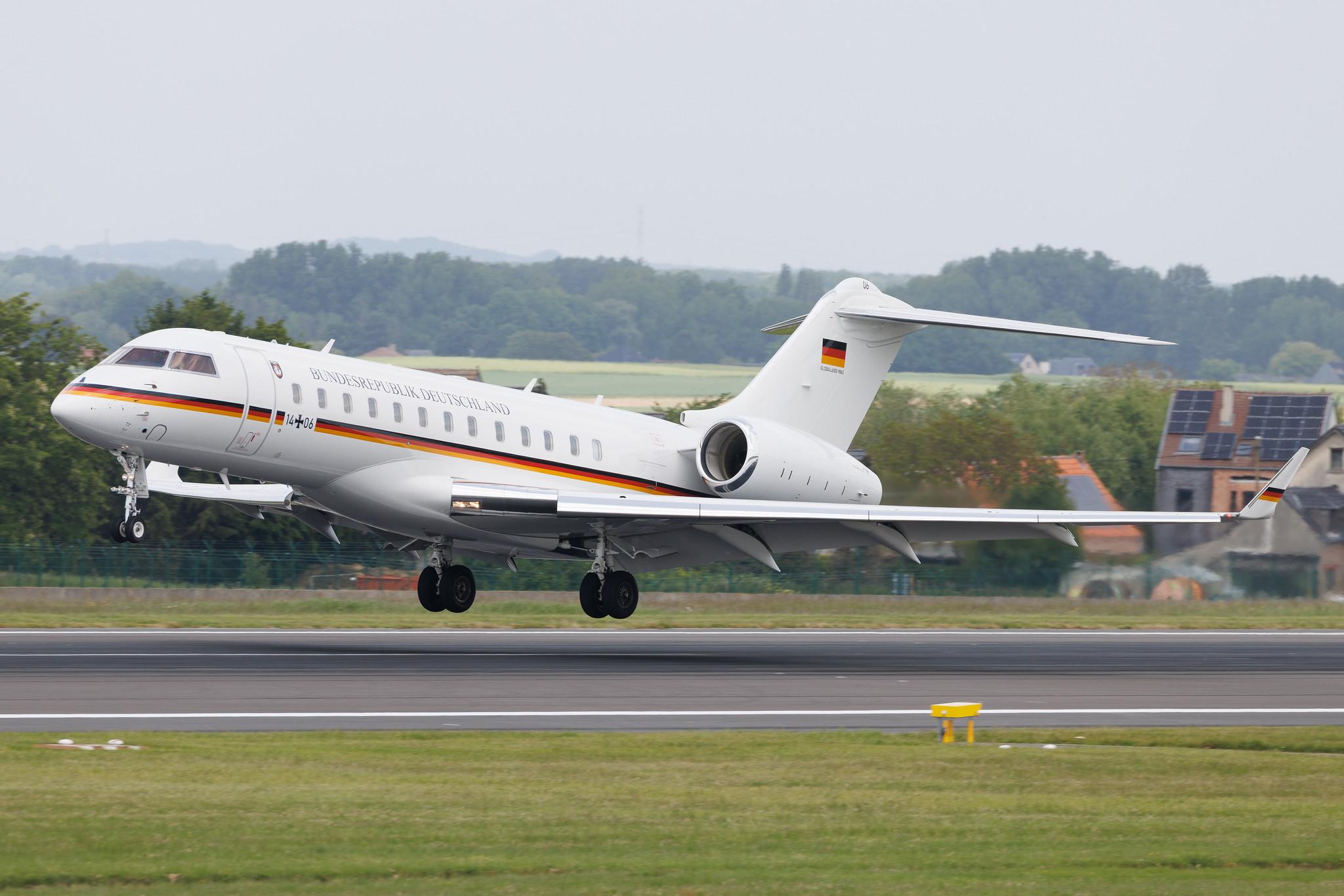 Brussels Airport: German Air Force ( / GAF) | Bombardier BD-700-1A10 Global 6000 GLEX | 14+06 | MSN 9863
