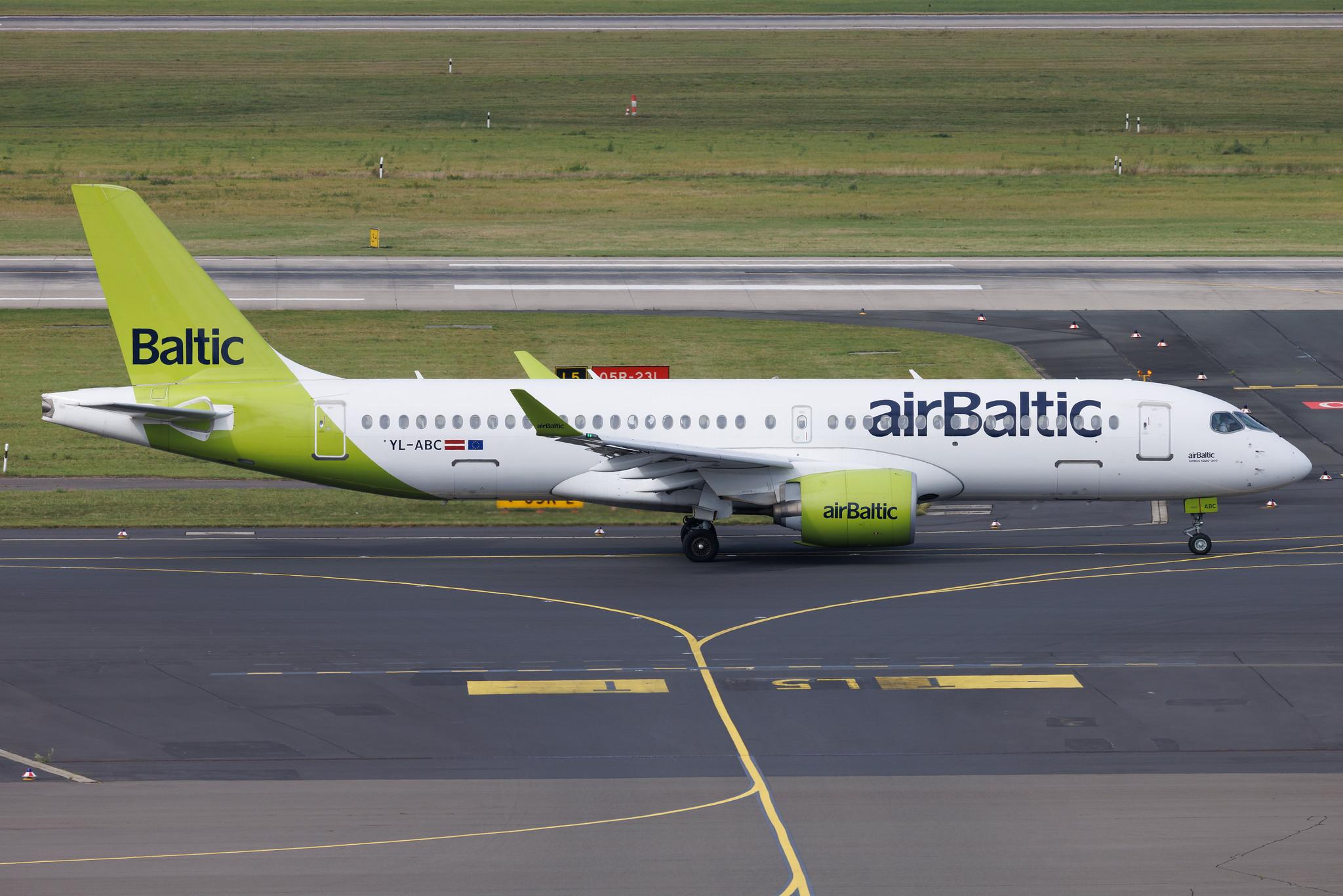 Düsseldorf Airport: Air Baltic (BT / BTI) | Airbus A220-300 BCS3 | YL-ABC | MSN 55127