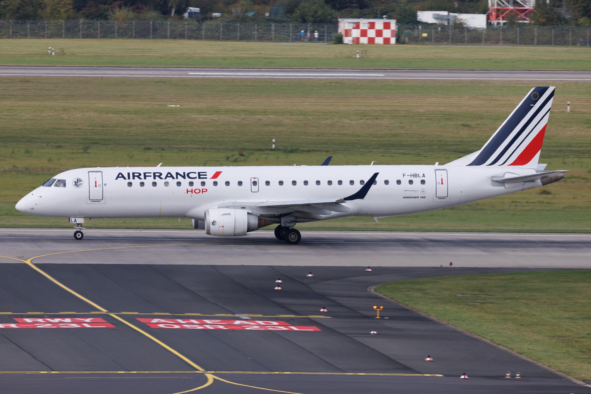 Düsseldorf Airport: Air France (AF / AFR) | Operator: Air France Hop | Embraer E190LR E190 | F-HBLA | MSN 19000051