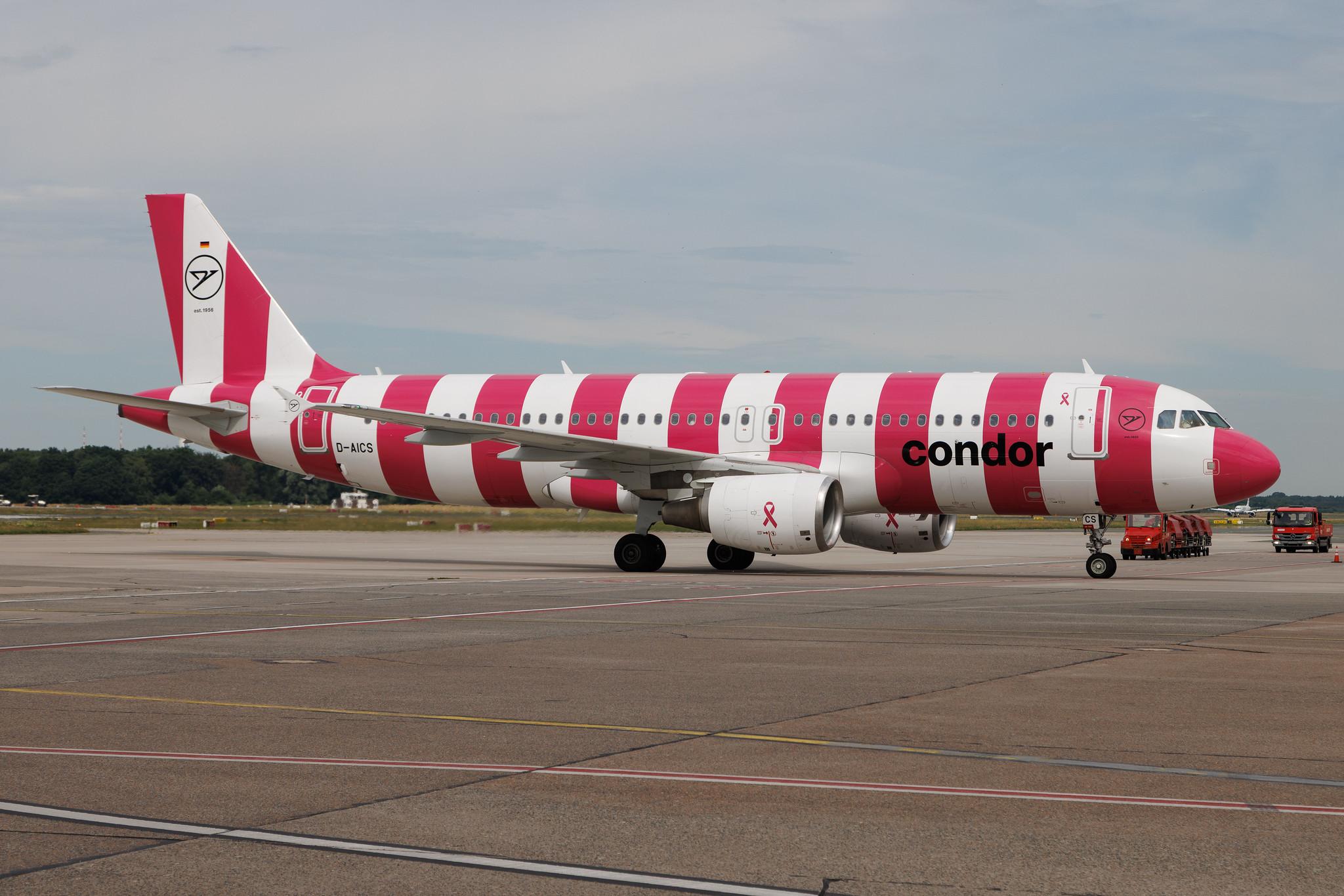 Hamburg Airport: Condor (DE / CFG) | Livery: Breast Cancer Awareness Livery | Airbus A320-214 A320 | D-AICS | MSN 4478