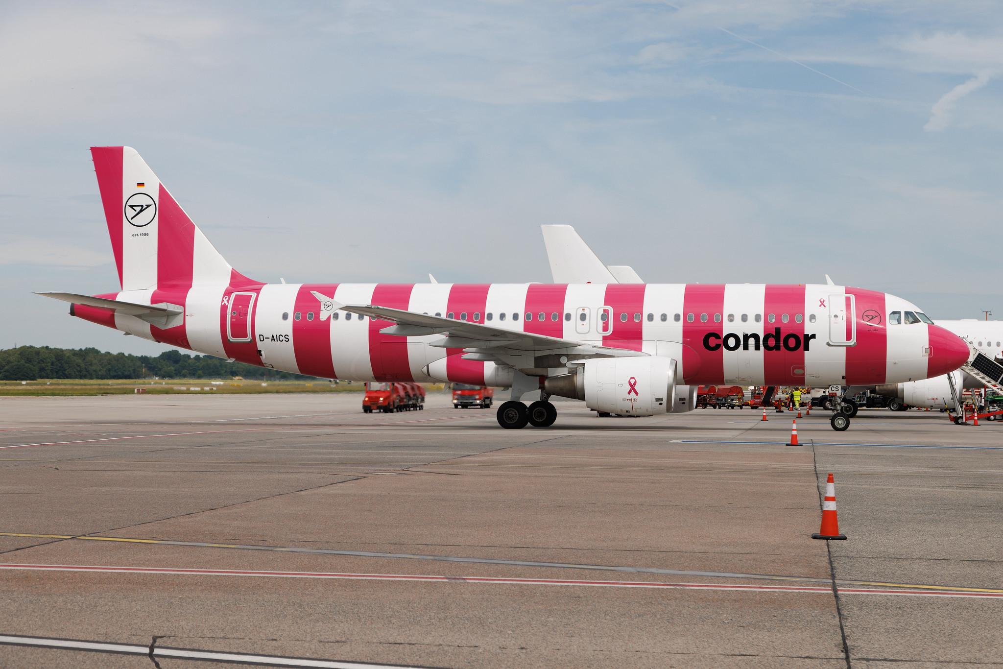 Hamburg Airport: Condor (DE / CFG) | Livery: Breast Cancer Awareness Livery | Airbus A320-214 A320 | D-AICS | MSN 4478