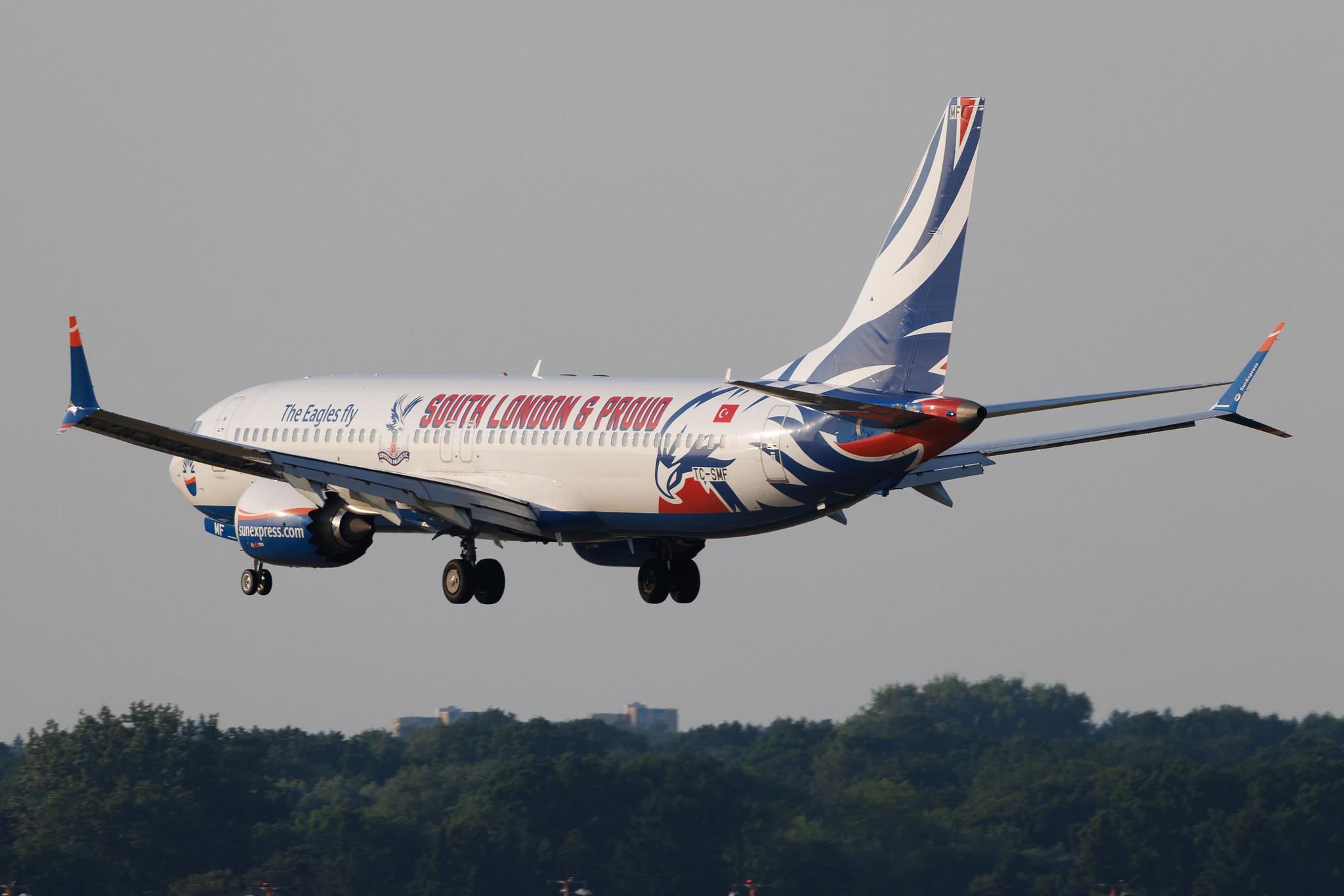 Hamburg Airport: SunExpress (XQ / SXS) | Livery: Crystal Palace Livery | Boeing 737 MAX 8 B38M | TC-SMF | MSN 43300