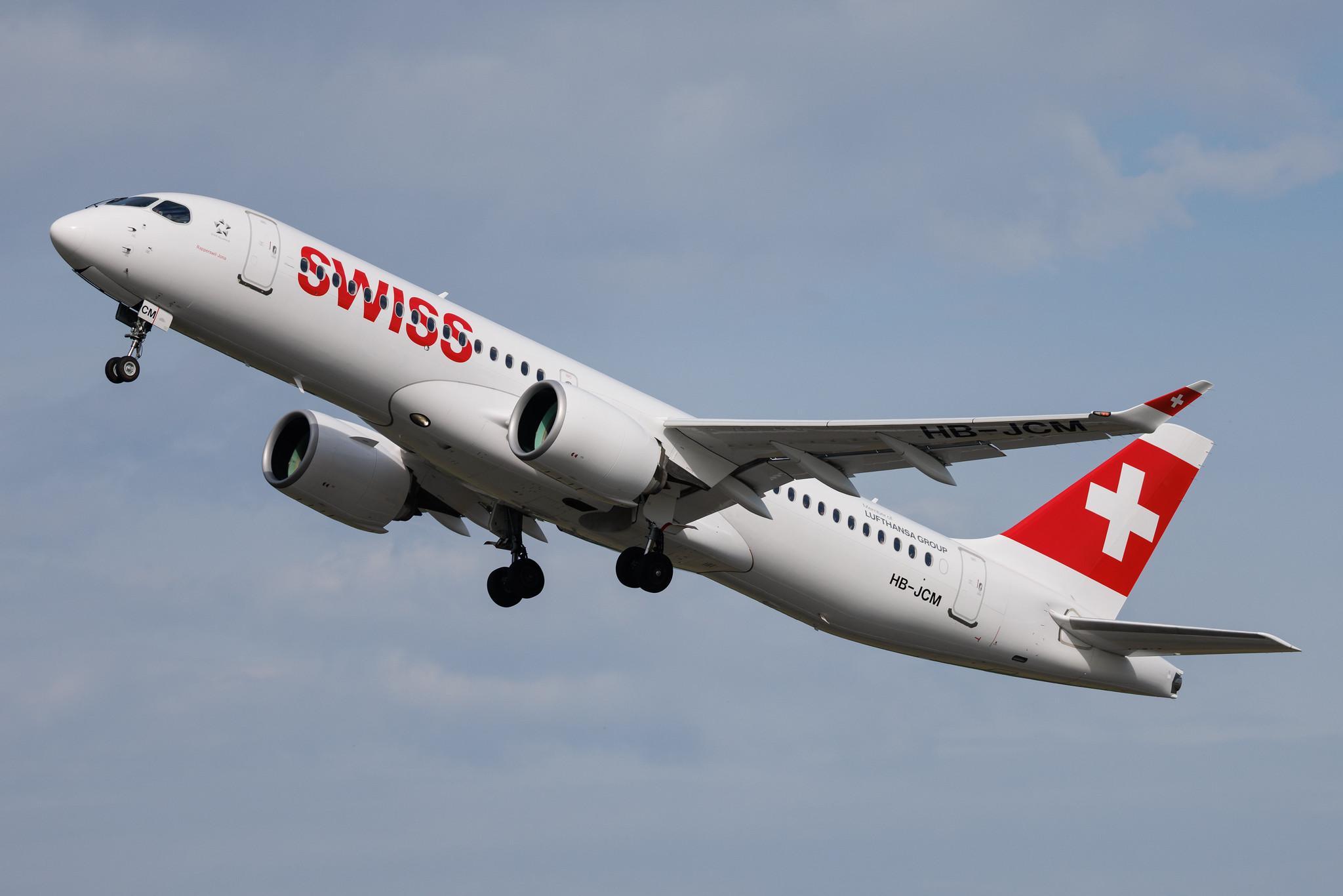 Hamburg Airport: Swiss (LX / SWR) | Airbus A220-300 BCS3 | HB-JCM | MSN 55030