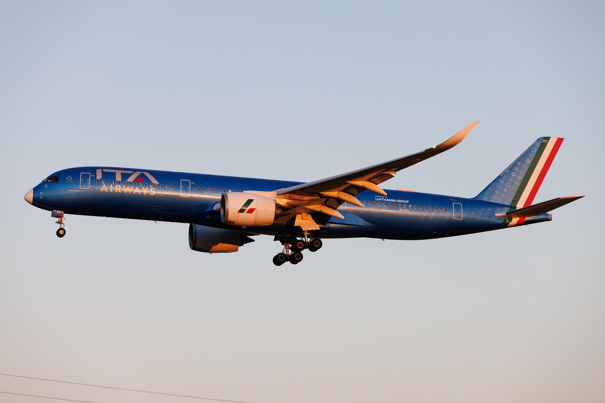 Rome Leonardo da Vinci Fiumicino Airport: ITA Airways (AZ / ITY) | Airbus A350-941 A359 | EI-IFC | MSN 323